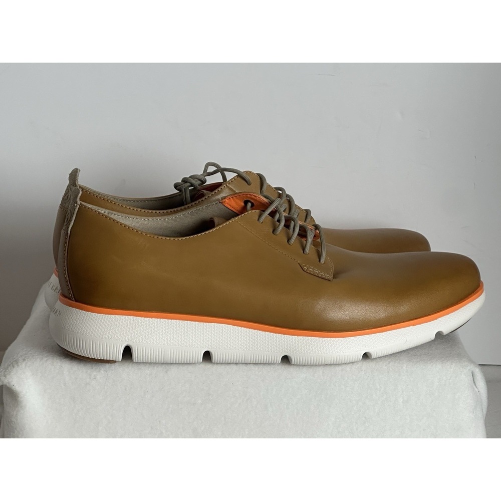 COLE HAAN Zerogrand Omni Postman Mens 11 M British Tan Leather Oxford Shoes NEW